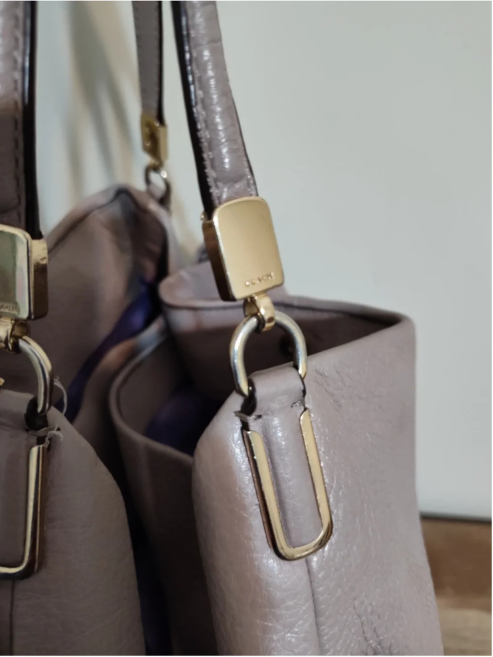 Women's Coach Leather Hobo Bag One Size Beige